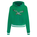 NFL PHILADELPHIA EAGLES RETRO CLASSIC WOMEN'S CROPPED PULLOVER HOODIE Size M