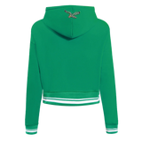 NFL PHILADELPHIA EAGLES RETRO CLASSIC WOMEN'S CROPPED PULLOVER HOODIE Size M