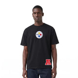 NFL Pittsburgh Steelers Wingspan Men's CJ Drop Shoulder Tee - Black - Size XL