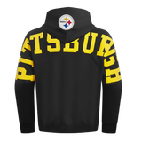 NFL PITTSBURGH STEELERS WINGSPAN MEN'S DROP SHOULDER PULLOVER HOODIE- SIZE: LG