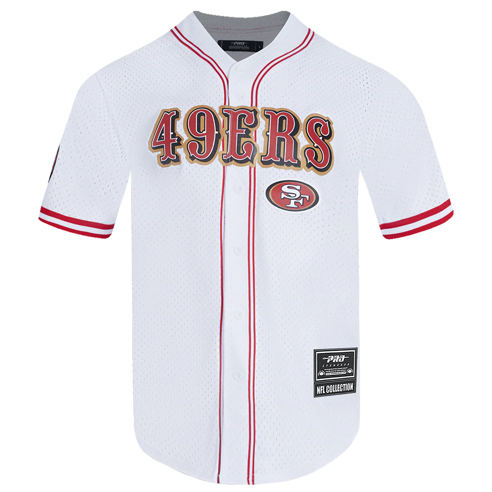 NFL SAN FRANCISCO 49ERS CLASSIC MESH MEN'S BUTTON-DOWN SHIRT- SIZE: LG