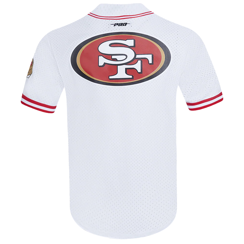 NFL SAN FRANCISCO 49ERS CLASSIC MESH MEN'S BUTTON-DOWN SHIRT- SIZE: LG