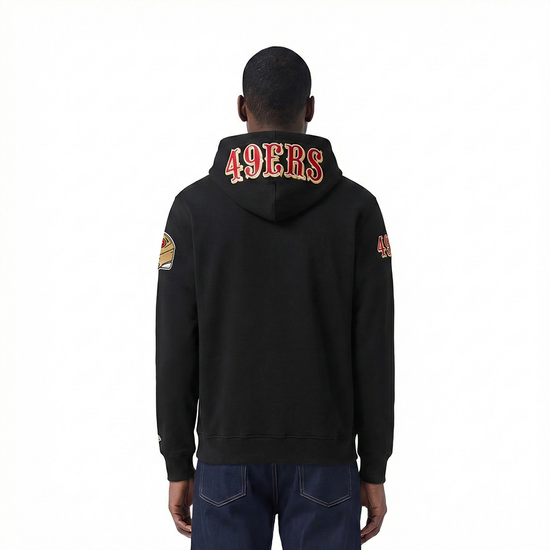 NFL SAN FRANCISCO 49ERS CLASSIC CHENILLE DOUBLE KNIT FULL ZIP HOODIE- SIZE: LG