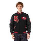 NFL San Francisco 49ers Best Of - Men's Rib Wool Varsity Jacket - Black/Red/Black - Size L
