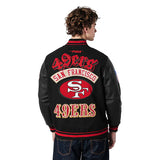 NFL San Francisco 49ers Best Of - Men's Rib Wool Varsity Jacket - Black/Red/Black - Size L