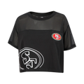 PRO STANDARD - NFL SAN FRANCISCO 49ERS SHEER INFLUENCE WOMEN'S SHEER BOXY TEE - BLACK - MD