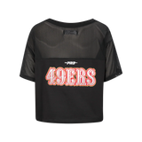 PRO STANDARD - NFL SAN FRANCISCO 49ERS SHEER INFLUENCE WOMEN'S SHEER BOXY TEE - BLACK - MD