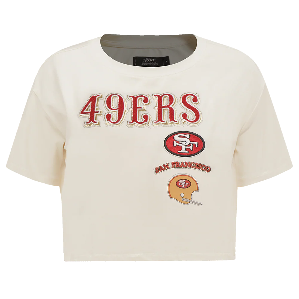 PRO STANDARD - SM WOMEN'S NFL SAN FRANCISCO 49ERS RETRO CLASSIC BOXY TEE - EGGSHELL