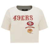 PRO STANDARD - SM WOMEN'S NFL SAN FRANCISCO 49ERS RETRO CLASSIC BOXY TEE - EGGSHELL