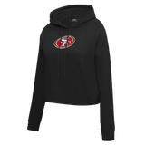 NFL SAN FRANCISCO 49ERS CLASSIC FLEECE CROPPED PULLOVER HOODIE Size S