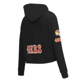 NFL SAN FRANCISCO 49ERS CLASSIC FLEECE CROPPED PULLOVER HOODIE Size S