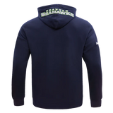 NFL SEATTLE SEAHAWKS CLASSIC CHENILLE MEN'S DOUBLE KNIT PULLOVER HOODIE-LG