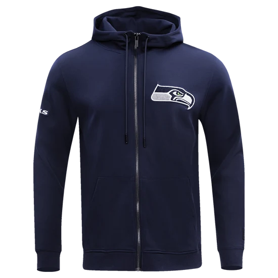 NFL SEATTLE SEAHAWKS CLASSIC CHENILLE MEN'S ZIP HOODIE - M