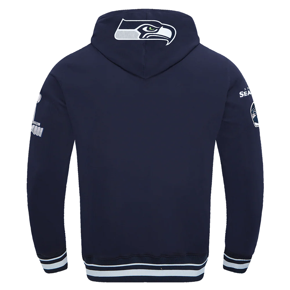 NFL SEATTLE SEAHAWKS MASHUP MEN'S RIB PO HOODIE SIZE: LG
