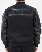 NFL Washington Commanders Triple Black Wool Men's Varsity Jacket - Size XL