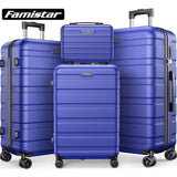 Famistar 4 Piece Hardside Luggage Suitcase Set Blue (New Open Box)