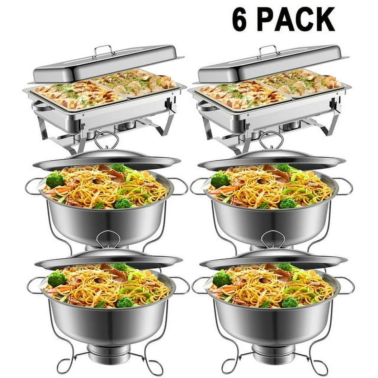 6 Pack Stainless Steel Chafing Dish