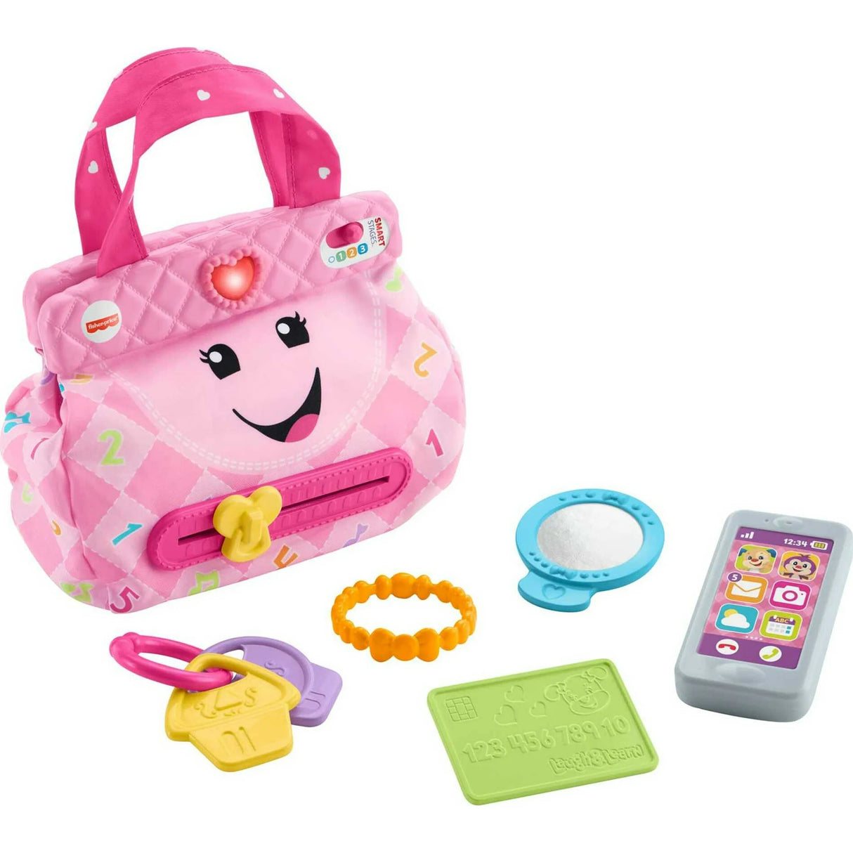 Fisher-Price Baby & Toddler Toy Laugh & Learn My Smart Purse with Lights & Smart Stages Learning Songs for Infants Ages 6+ Months