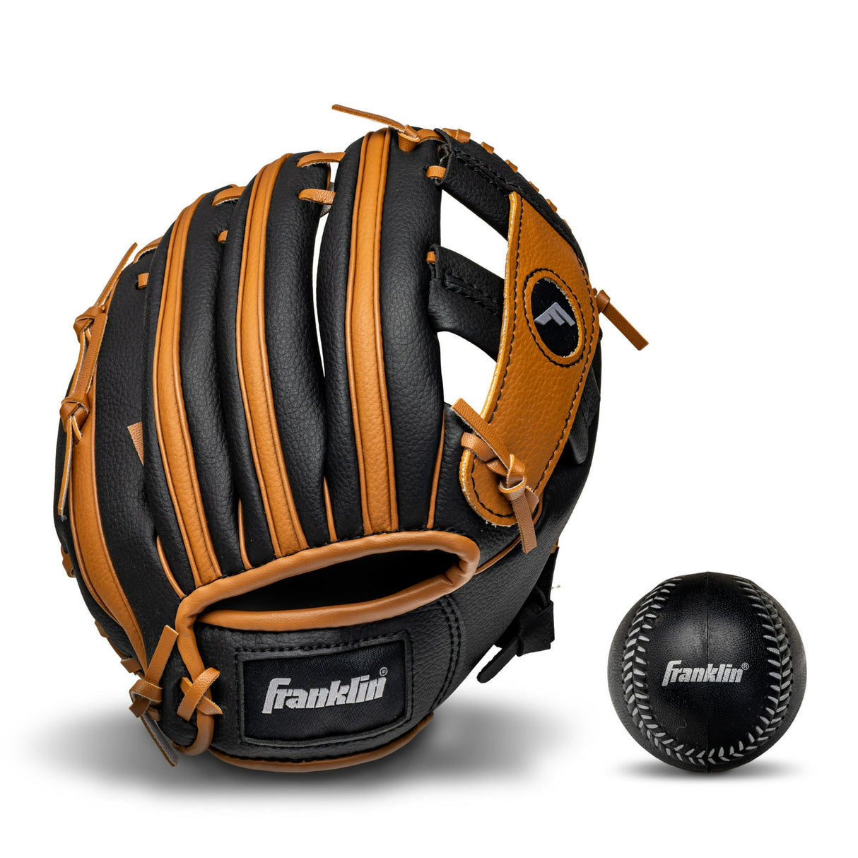 Franklin Sports RTP Kids Teeball Glove + Ball Set - Boys + Girls Mitt - 9.5" Righty - Tan