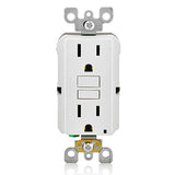 15 Amp, Self-Test, Non-Tamper-Resistant Slim GFCI Outlet with LED Indicator Light GFNT1-W - 10 Pack