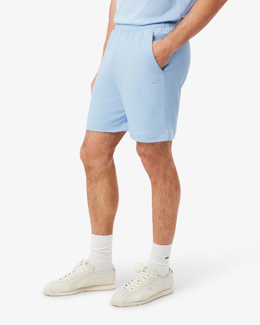 Lacoste Men's Textured Jersey Shorts - Light Blue - Size S