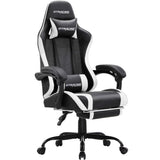 GTRACING Ergonomic GTWD-200 Gaming and Office Chair with Adjustable Pillows and Footrest, White