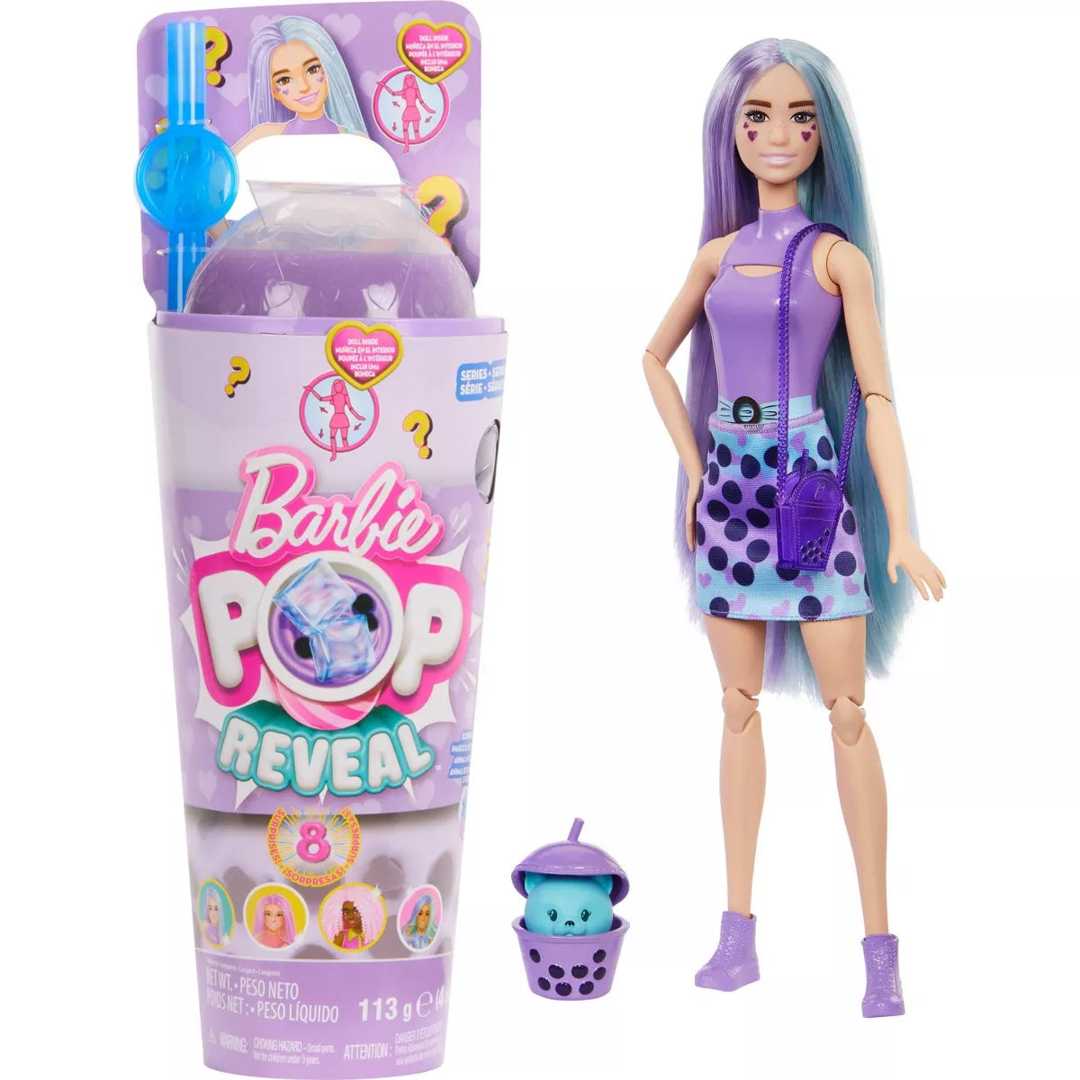 Barbie 12.7" Pop Reveal Boba Series Doll Taro Milk (NEW)