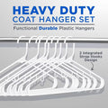 SereneLife 50pc Plastic Clothes Hangers :White