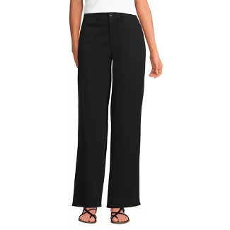 Lands' End Women's Chino High Rise Rail Straight Leg Pants - 6 - Black
