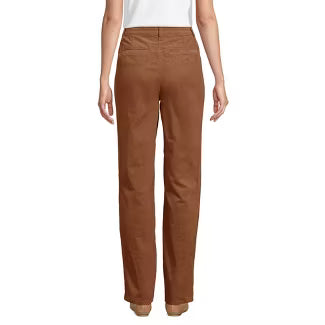 Lands' End Women's Corduroy High Rise Rail Straight Leg Pants - 12 - Maple Toffee