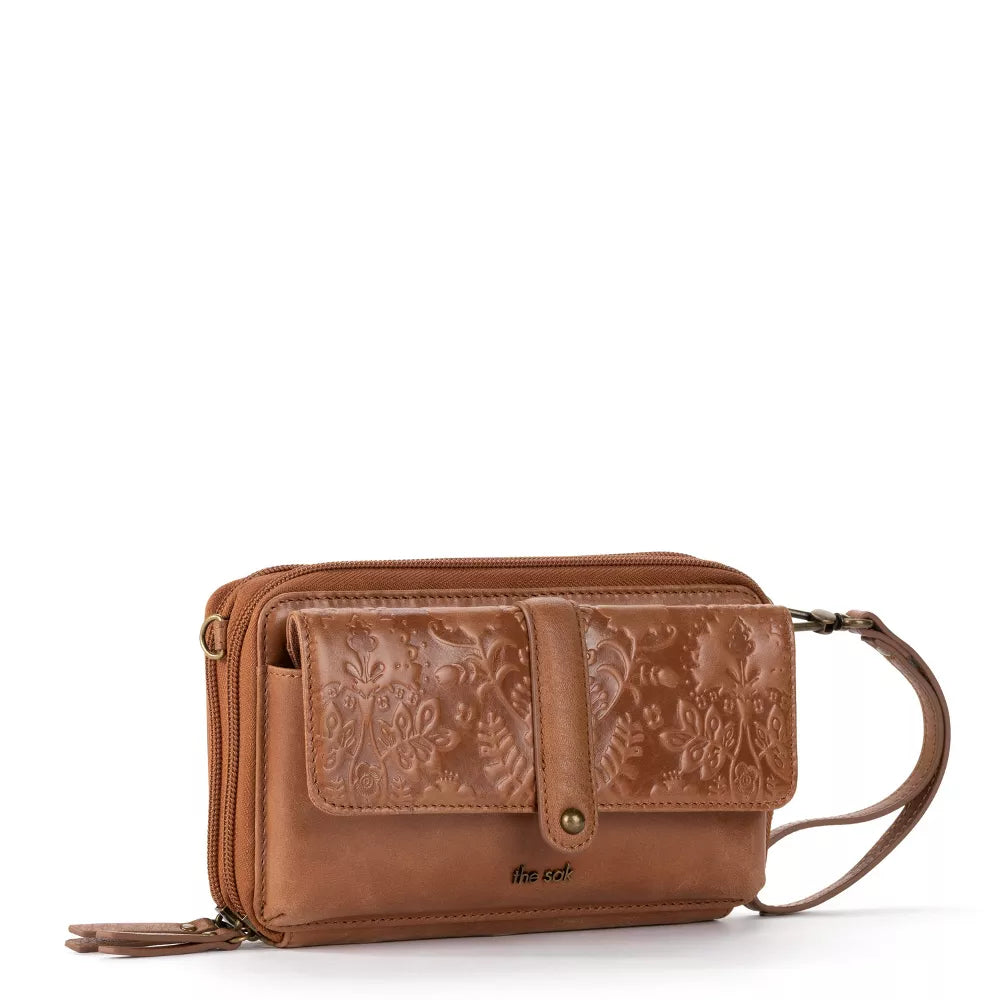 *The Sak Women's Smartphone Crossbody Tobacco Floral Emboss, Size X-large