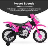 Best Choice Products 6V Kids Electric Battery Powered Ride On Motorcycle w/ Training Wheels, Lights, Music - Hot Pink