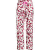 Lands' End Women's Flannel Wide Leg Sleep Pants - Large - Pink/Red Festive Critters
