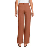 Lands' End Women's Chino High Rise Rail Straight Leg Pants - 2 - Rich Ginger Brown