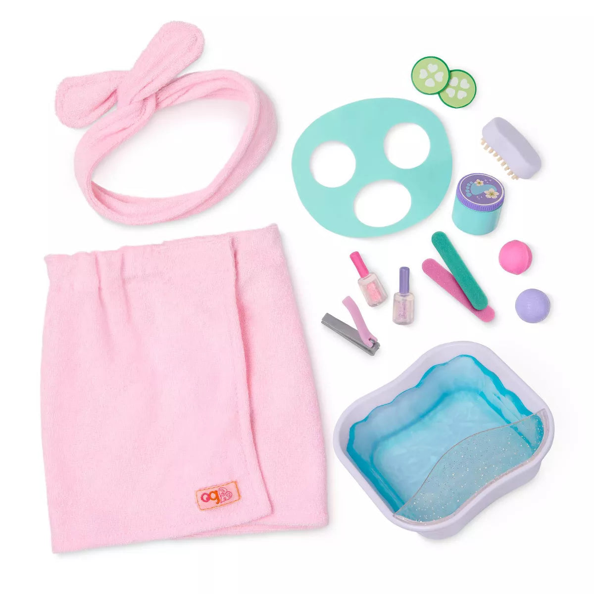 Our Generation Spa Day Fun Foot Bath & Face Mask Accessory Set for 18" Dolls (NEW)