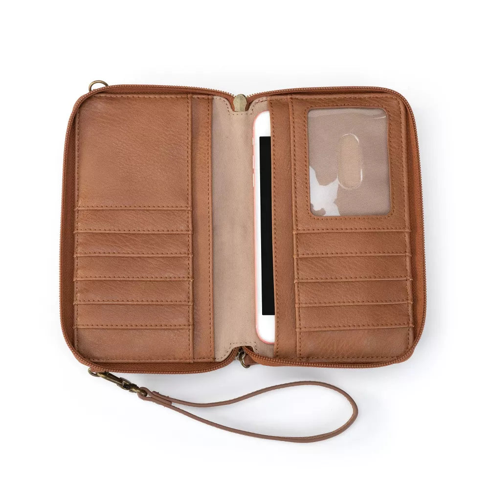 *The Sak Women's Smartphone Crossbody Tobacco Floral Emboss, Size X-large