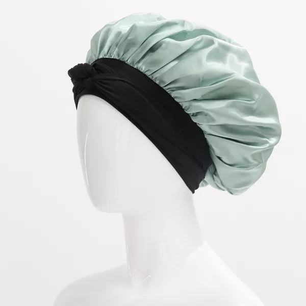 Firstline Evolve Bonni Reversible Satin Beauty Cap With Adjustable Ties - Mint Green - 1pc