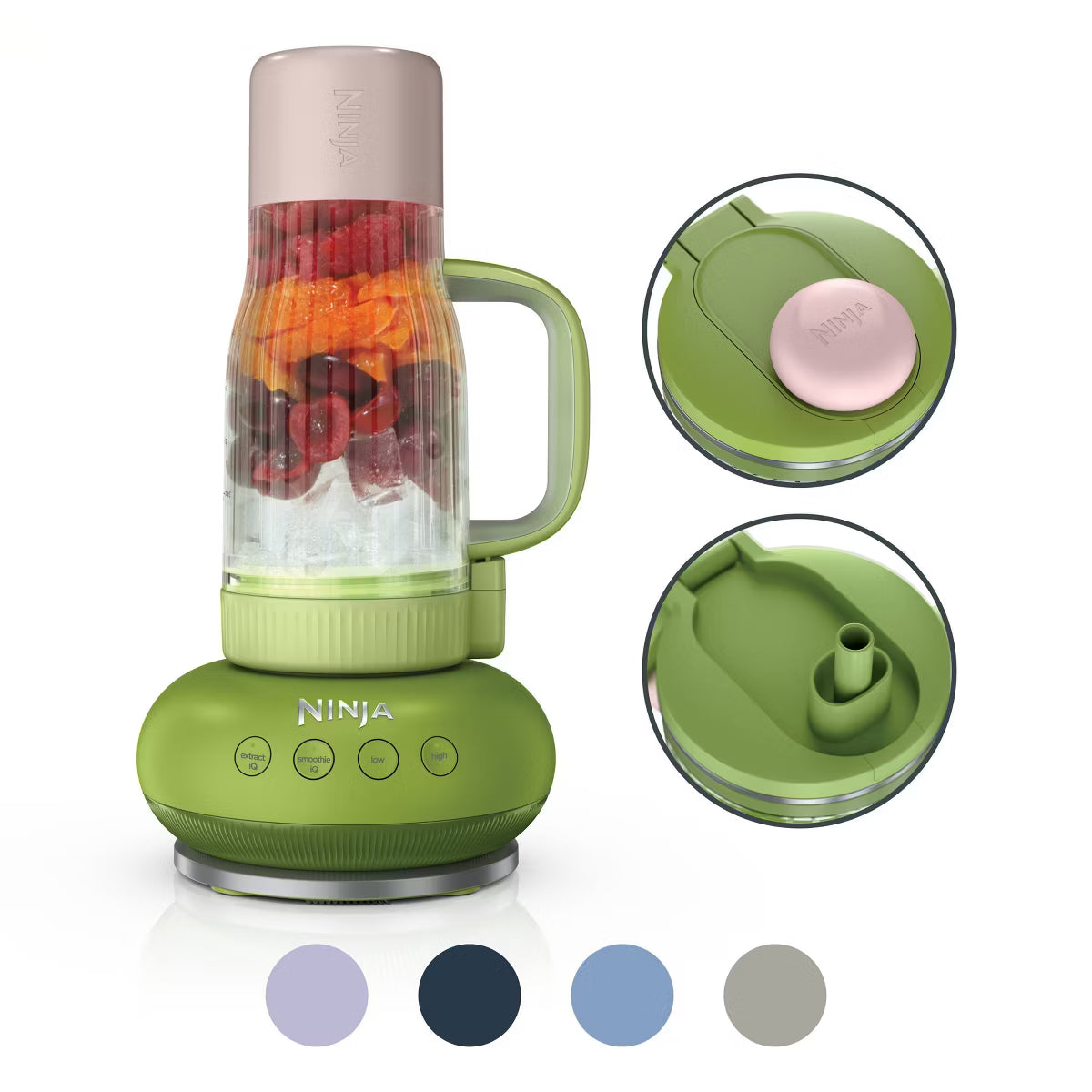 Ninja BlendBOSS 24-Oz Personal Blender, for Smoothies & Frozen Drinks, Travel Tumbler with Leak Proof Lid and Chug Spout- Oregano