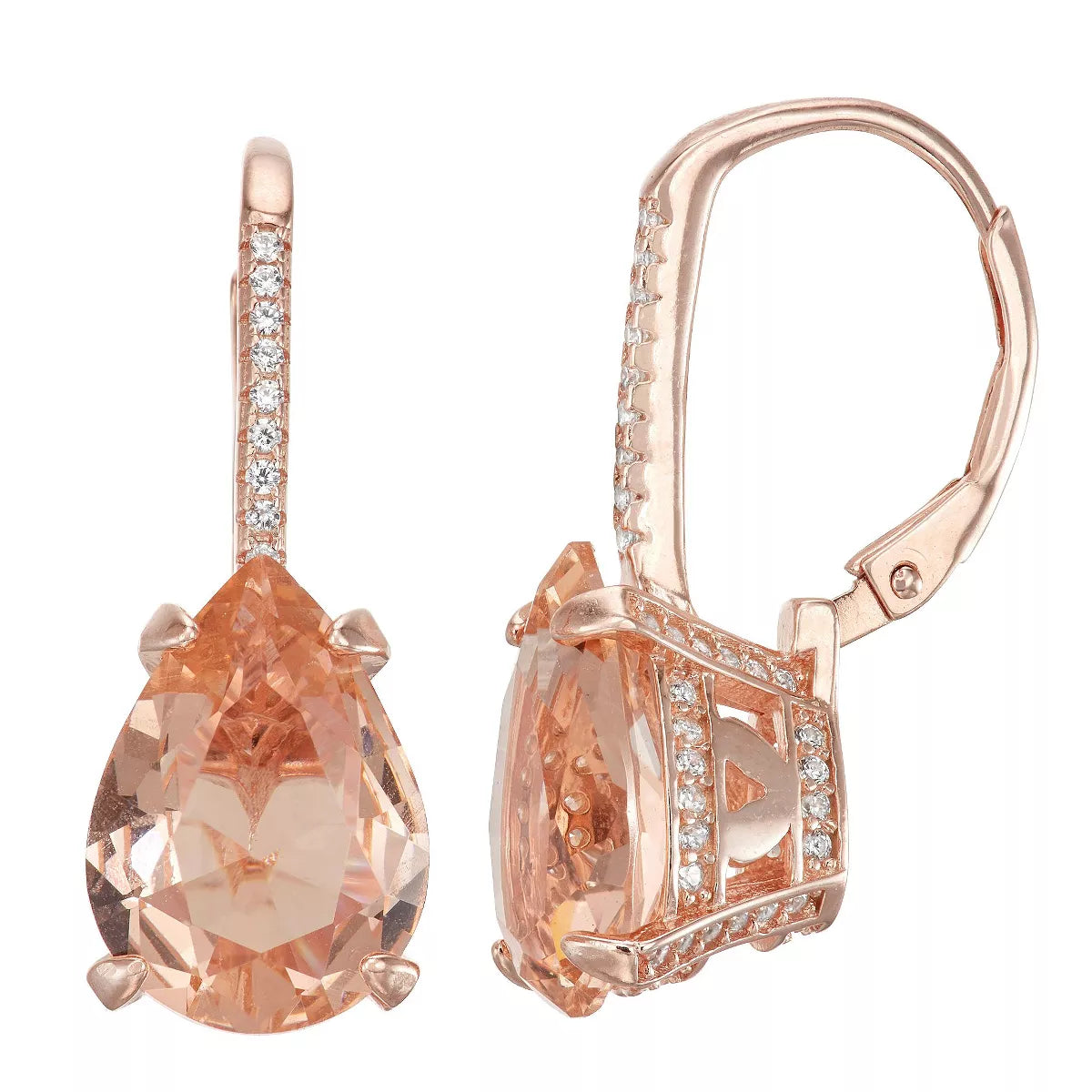 Designs by Gioelli Sterling Silver Simulated Gemstone Leverback Earrings