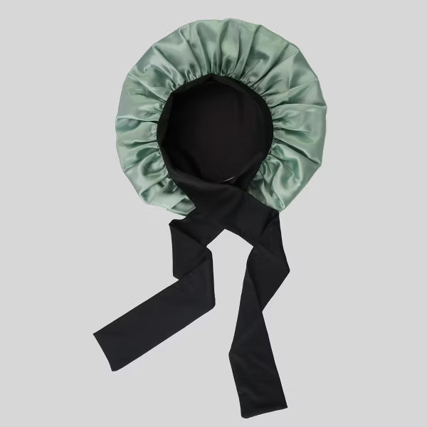 Firstline Evolve Bonni Reversible Satin Beauty Cap With Adjustable Ties - Mint Green - 1pc