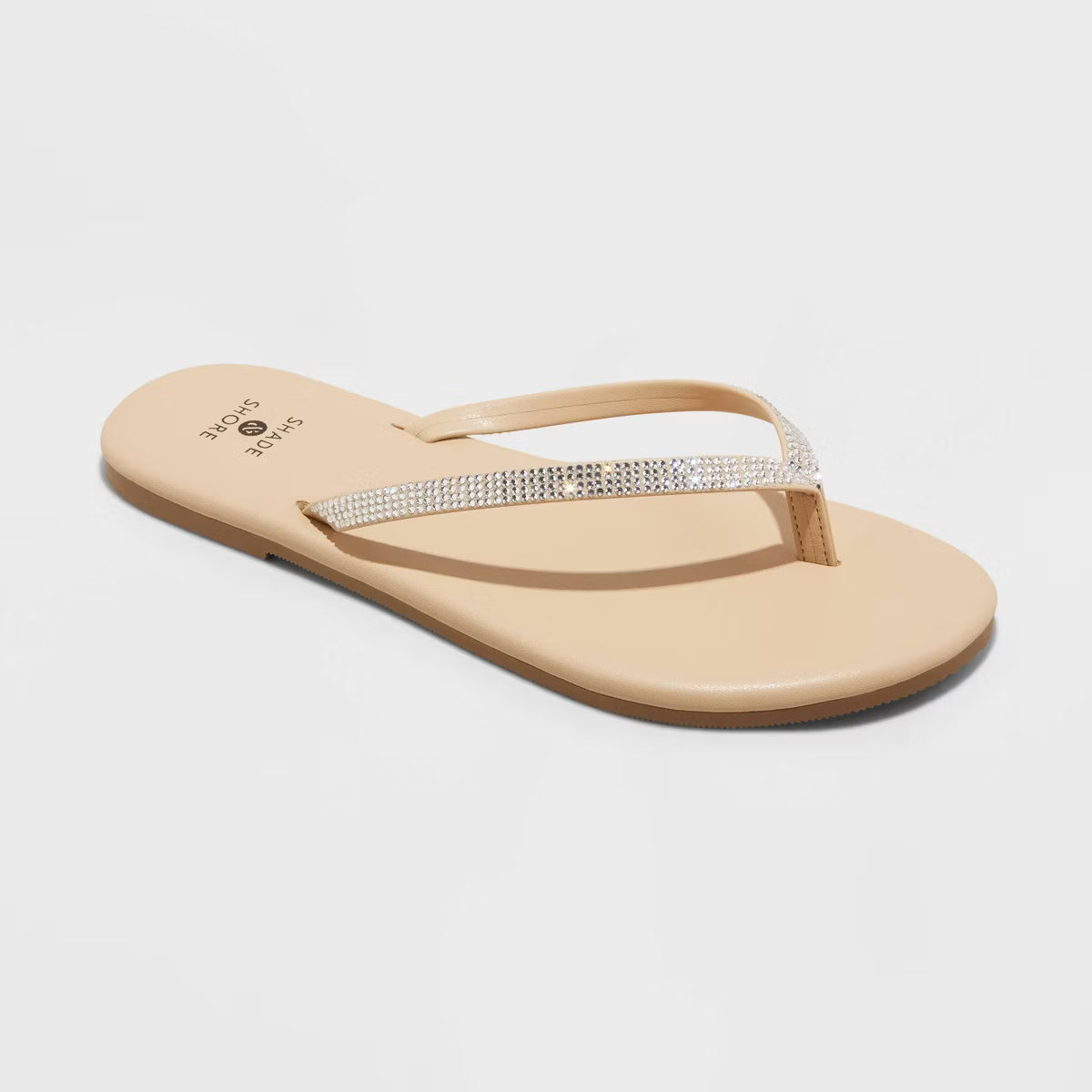 Women's Cali Flip Flop Sandals - Shade & Shore™ Silver 8: Slip-On Thong, Textured Outsole Size 8