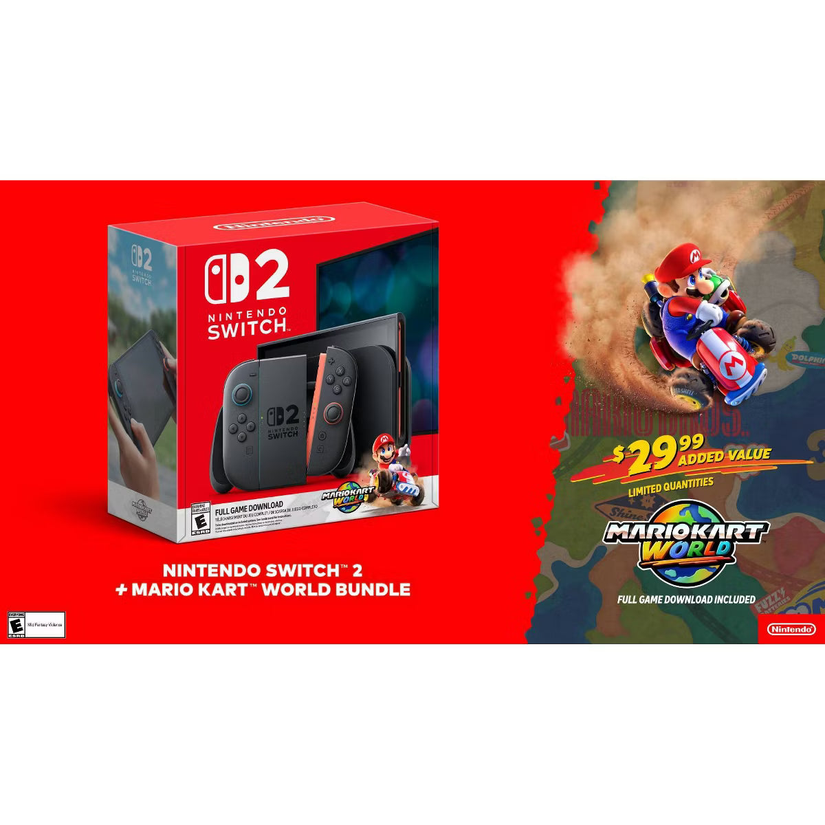 Nintendo Switch 2 Console + Mario Kart World Bundle