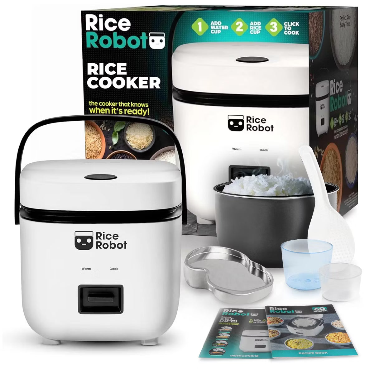 Rice Robot Rice Cooker 4.5 Cups Cooked Electric Mini Rice Maker Pot