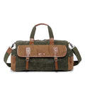 TSD Brand Stone Creek Waxed Cotton Canvas Duffel Bag Olive
