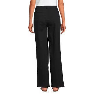 Lands' End Women's Chino High Rise Rail Straight Leg Pants - 6 - Black