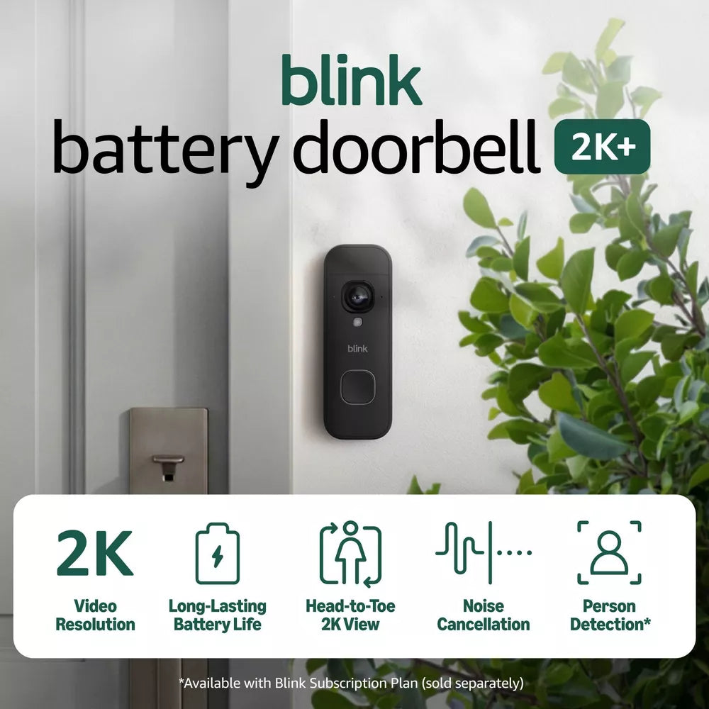 Blink Battery Doorbell 2K+ (Black)