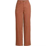 Lands' End Women's Chino High Rise Rail Straight Leg Pants - 2 - Rich Ginger Brown