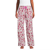 Lands' End Women's Flannel Wide Leg Sleep Pants - Large - Pink/Red Festive Critters