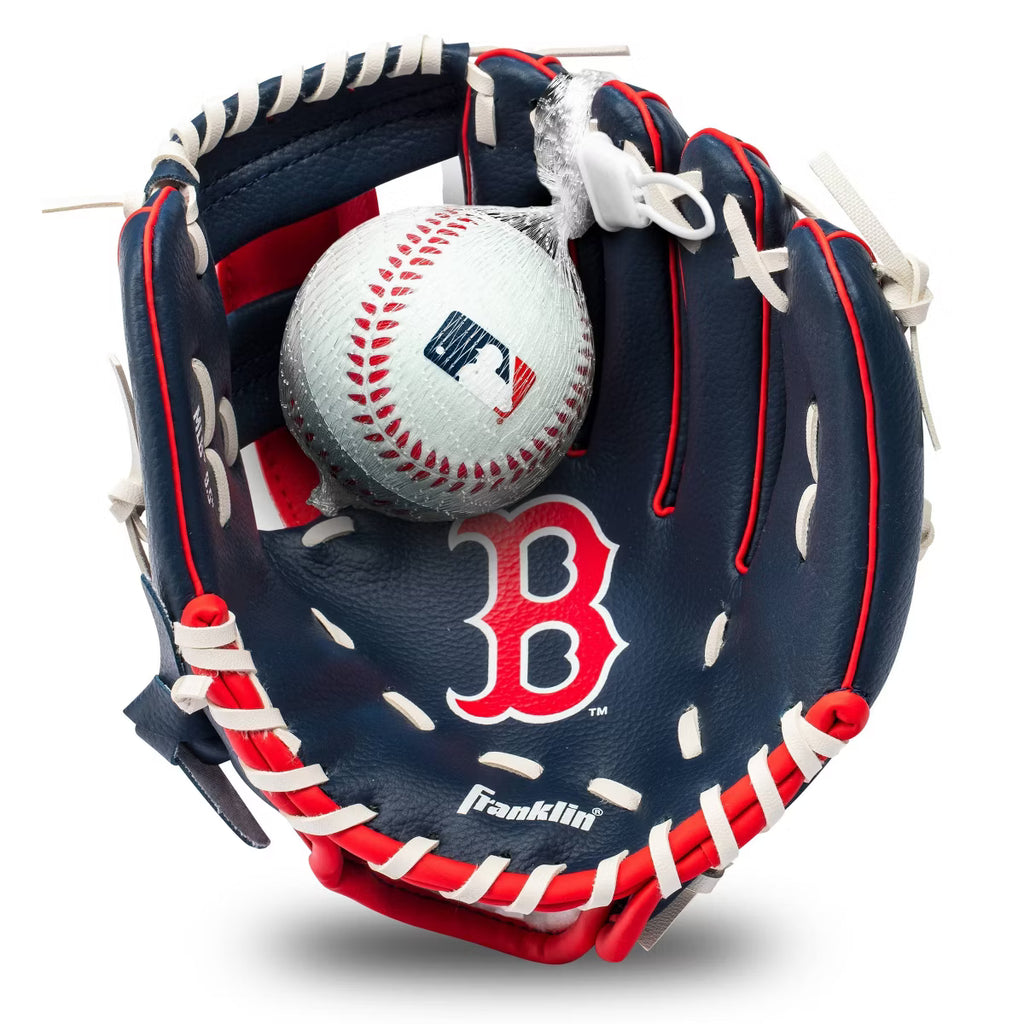 Franklin Sports Boston Red Sox Kids' T-Ball Glove & Ball Set