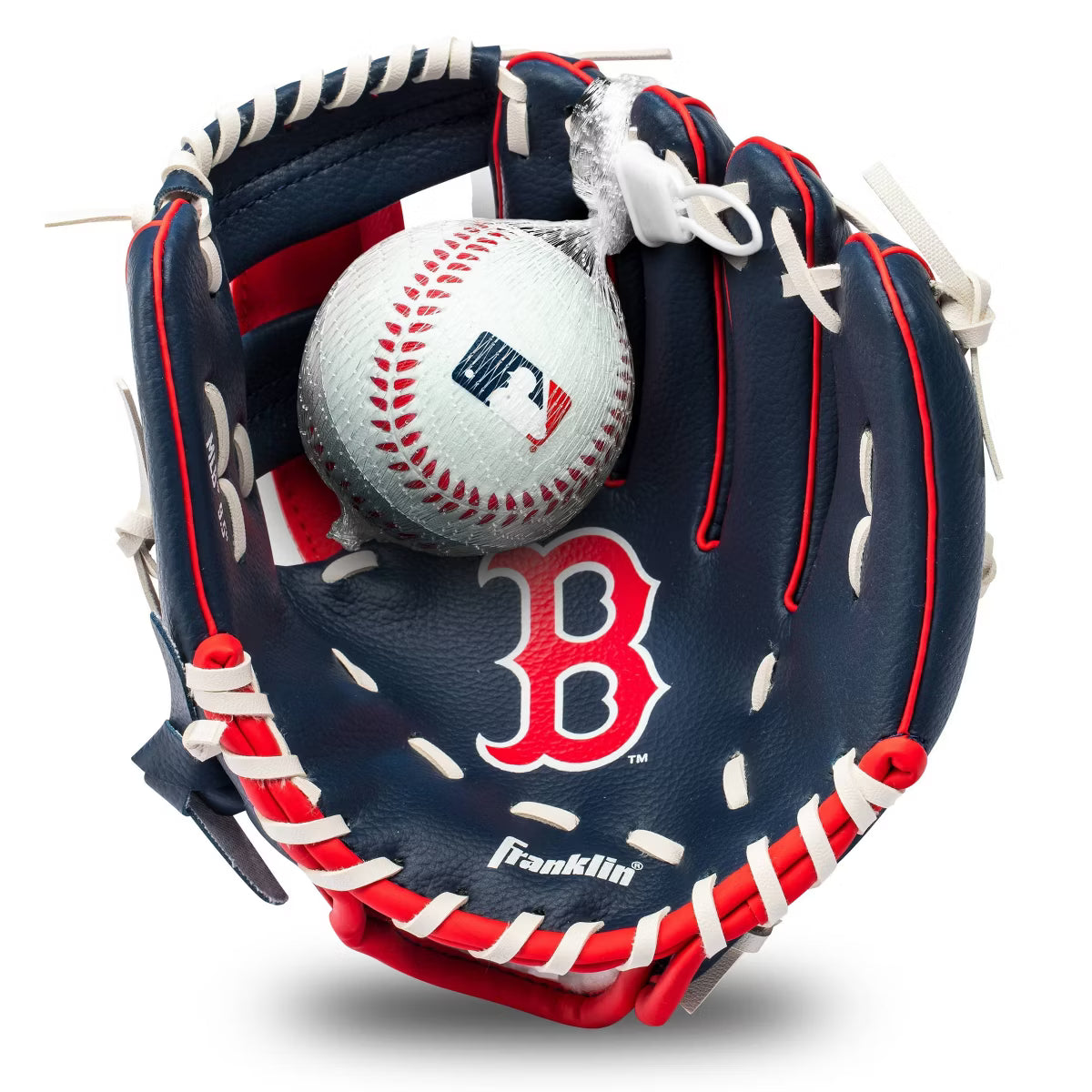 Franklin Sports Boston Red Sox Kids' T-Ball Glove & Ball Set